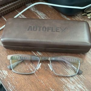 Flexon E1110 219 brown flexible titanium eyeglasses with Autoflex brown case
